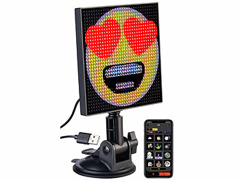 Anzeigetafel: Luminea Digitales, programmierbares LED-Display, 32 x 32 LEDs, App, USB