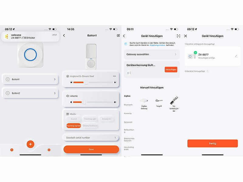 Smartes SOS-Notrufknopf-Set für Senioren, 2x Sender, 1x Empfänger, App