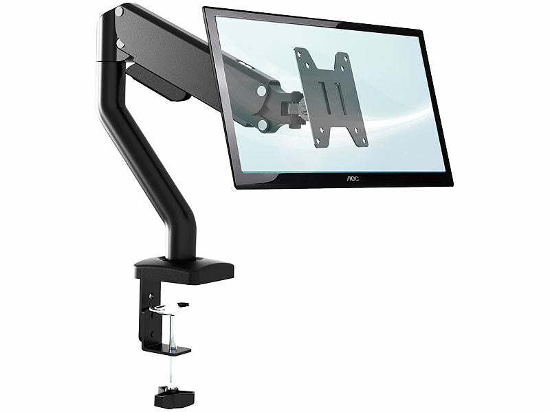 Gasgefederter Monitor-Schwenkarm bis 81 cm/32", Pivot, VESA-kompatibel