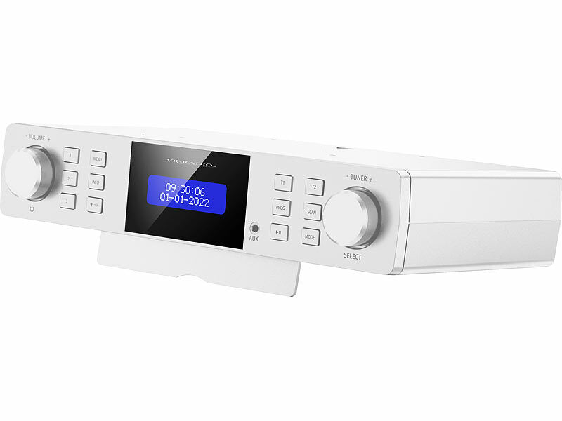 Unterbau-Küchenradio DAB+/UKW, RDS, Wecker, Timer, LCD-Display, AUX