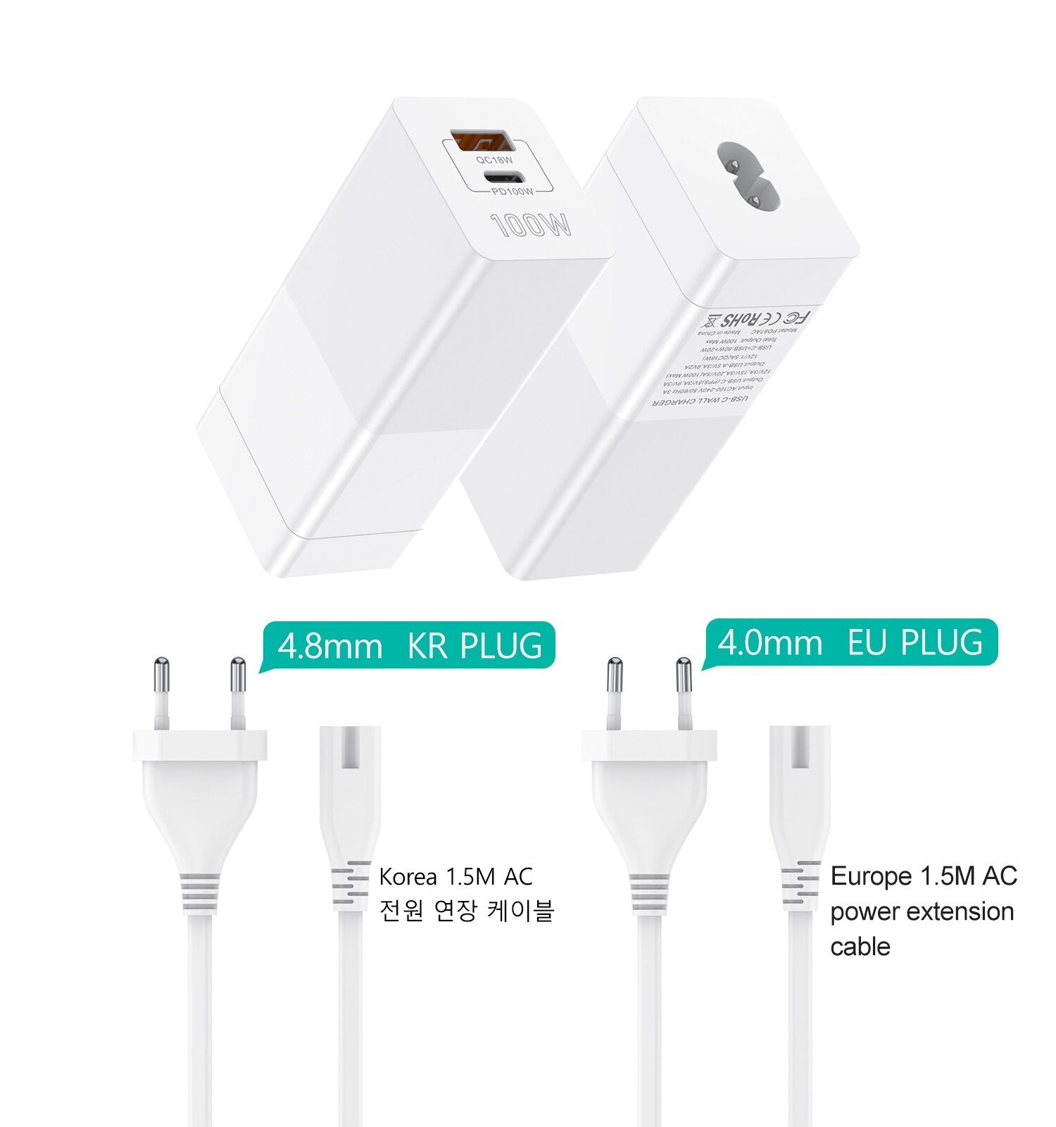 100W  Schnell Ladegerät PD100W PPS USB A Typ C