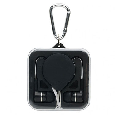 Wireless Kopfhörer mit 60 cm TPE-Kabel und Clip, Bluetooth 4.0 in Schwarz-Weiß