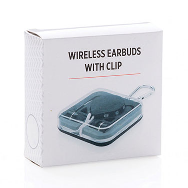 Wireless Kopfhörer mit 60 cm TPE-Kabel und Clip, Bluetooth 4.0 in Schwarz-WeiĂ