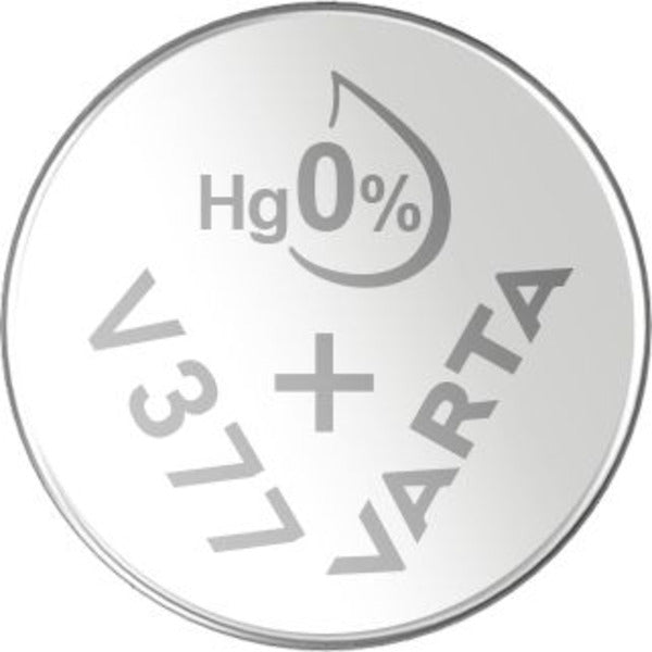 VARTA Silberoxid-Knopfzelle V377/SR66, 1,55 V, 21 mAh