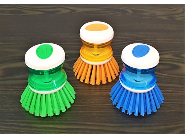 Spülbürste mit Spender und Auffangbecher