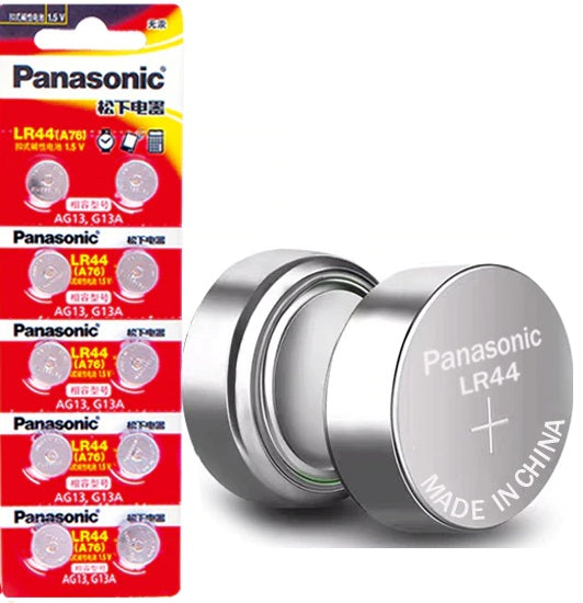 Panasonic LR44 LR 44 A76 AG13 1,5 V Knopfzelle 10er Set oder einzeln.