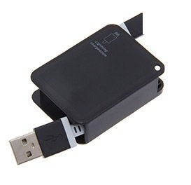 Premium Micro USB-Ladedatenkabel ausziehbar Schwarz | #Elektroniktrade.ch#