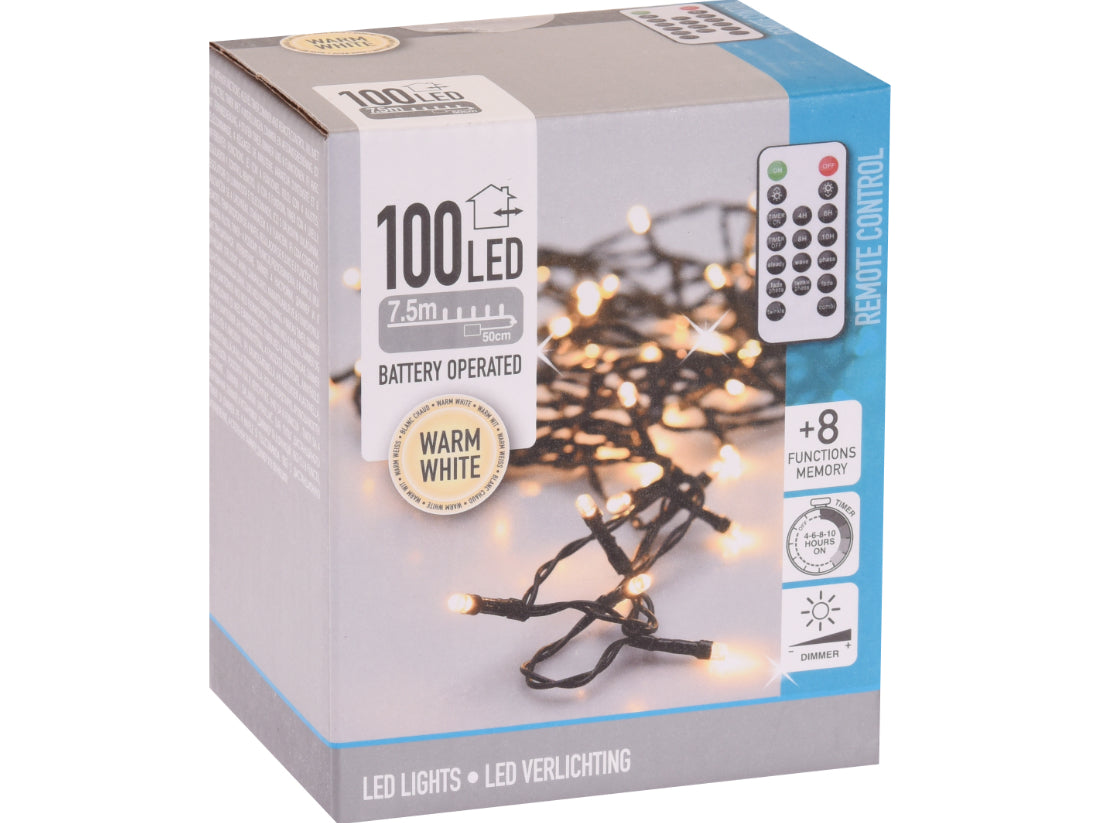 Lichterkette 100 LED, warmweiß für Innen u. Außen | #Elektroniktrade.ch#