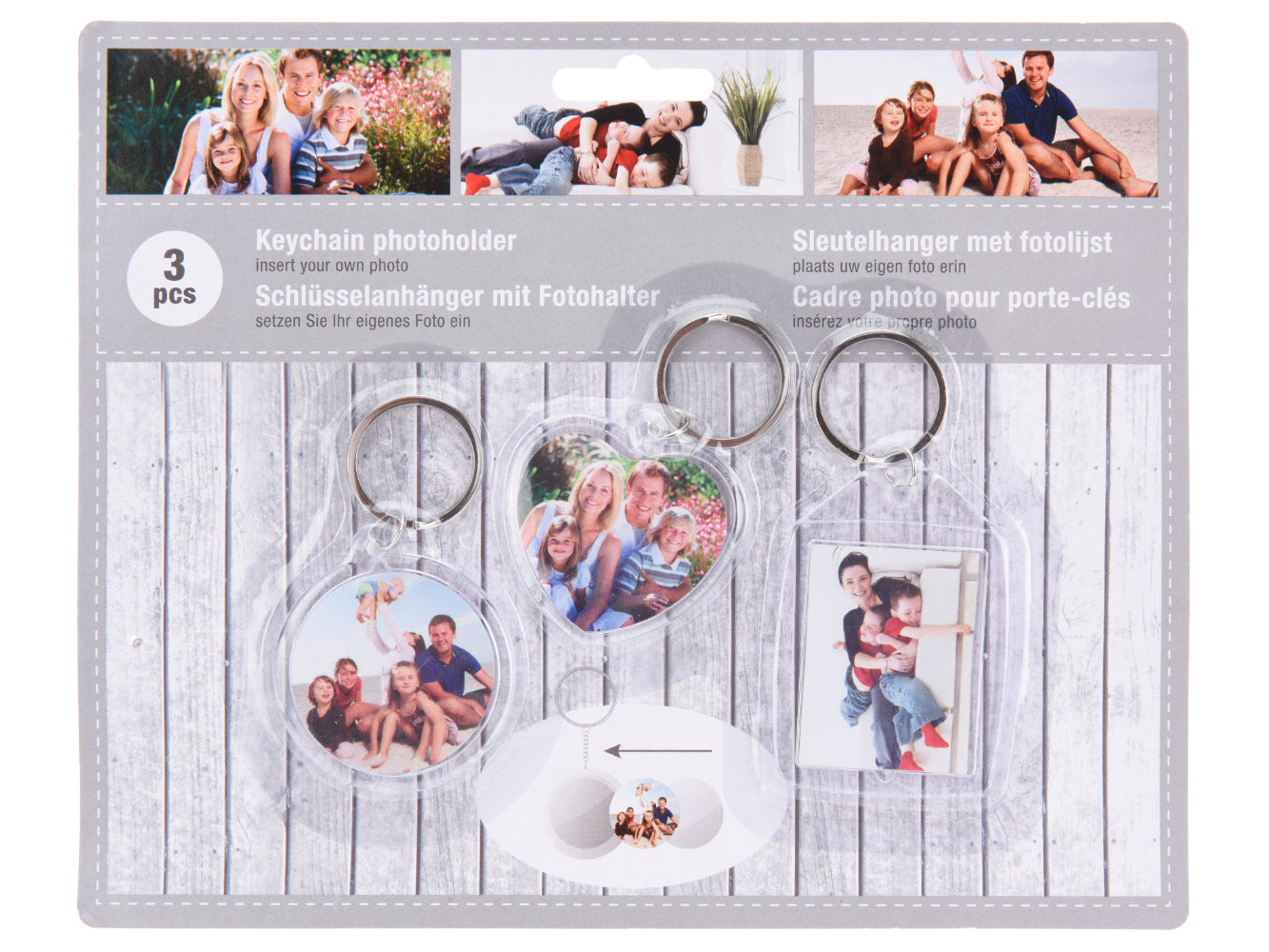 Schlüsselanhänger für Fotos, 3er Set ca. 4,5 x 6,5 cm | #Elektroniktrade.ch#