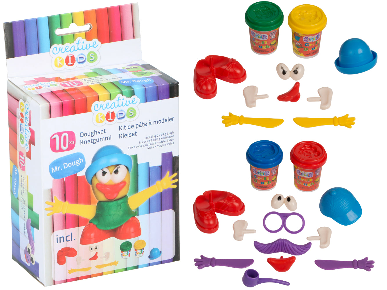 Knet-Set 10-teilig + 2x55 g Knete | #Elektroniktrade.ch#