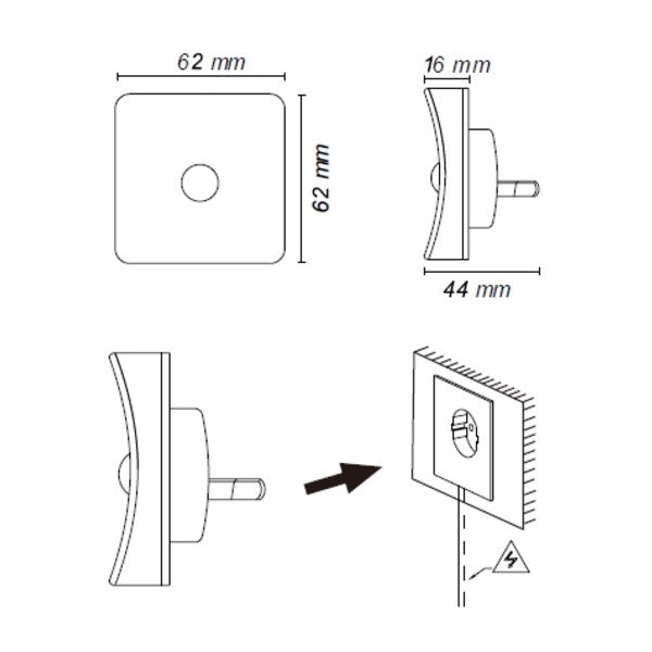 Blulaxa 0,7-W-LED-Orientierungslicht-/Nachtlicht SATURN, Bewegungs-/Dämmerungssensor, Netzbetrieb