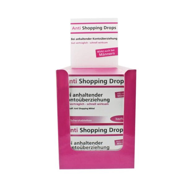 Scherztabletten Anti-Shopping-Drops