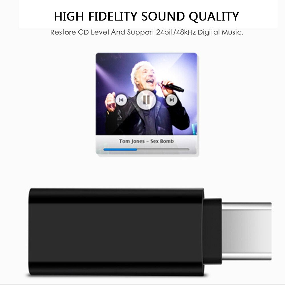 USB-C auf 3,5mm Klinke Audio Adapter für Smartphones in Weiss