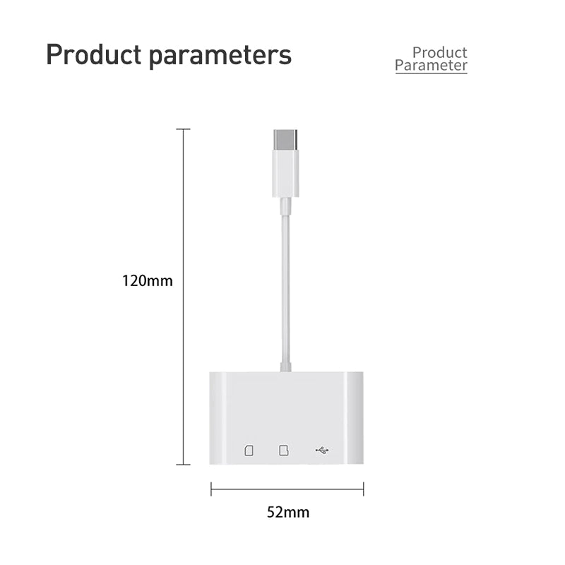 Type C Micro USB OTG Card Reader 3in1 SD/MicroSD/USB