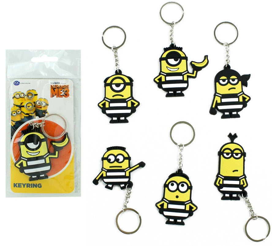 Minions PCV Schlüsselkette 6-fach sortiert ca 5-7,5 cm