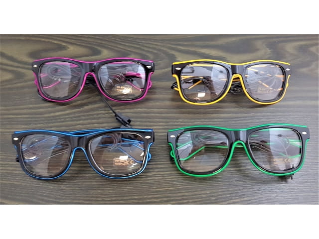 Transparente LED-Brille für Party oder Disco
