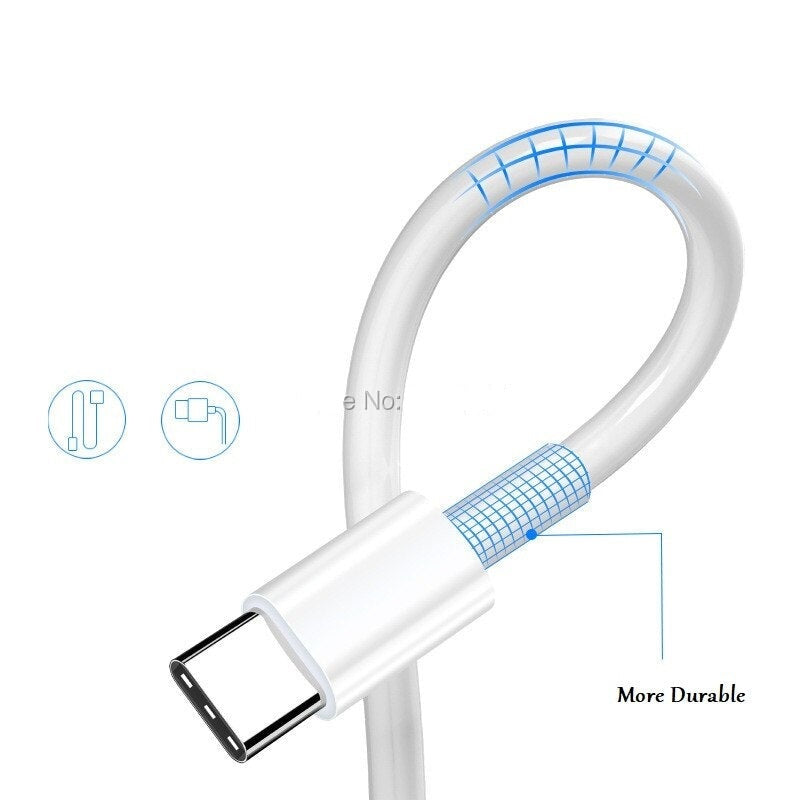 USB-C Lade & Daten Kabel für Android Geräte 1m in Weiss