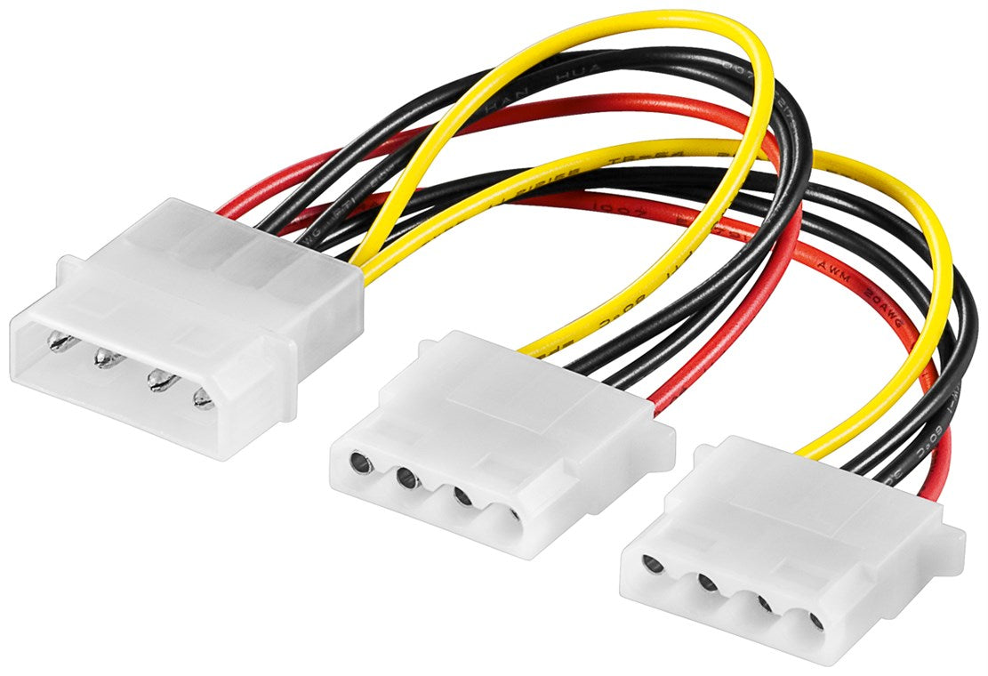 PC Y Stromkabel/Stromadapter 5.25; 1x Stecker zu 2x Buchse | #Elektroniktrade.ch#