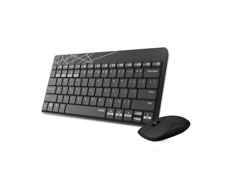 Rapoo Tastatur-Maus-Set 8000M Schwarz/Grau ( CH Layout ) | #Elektroniktrade.ch#