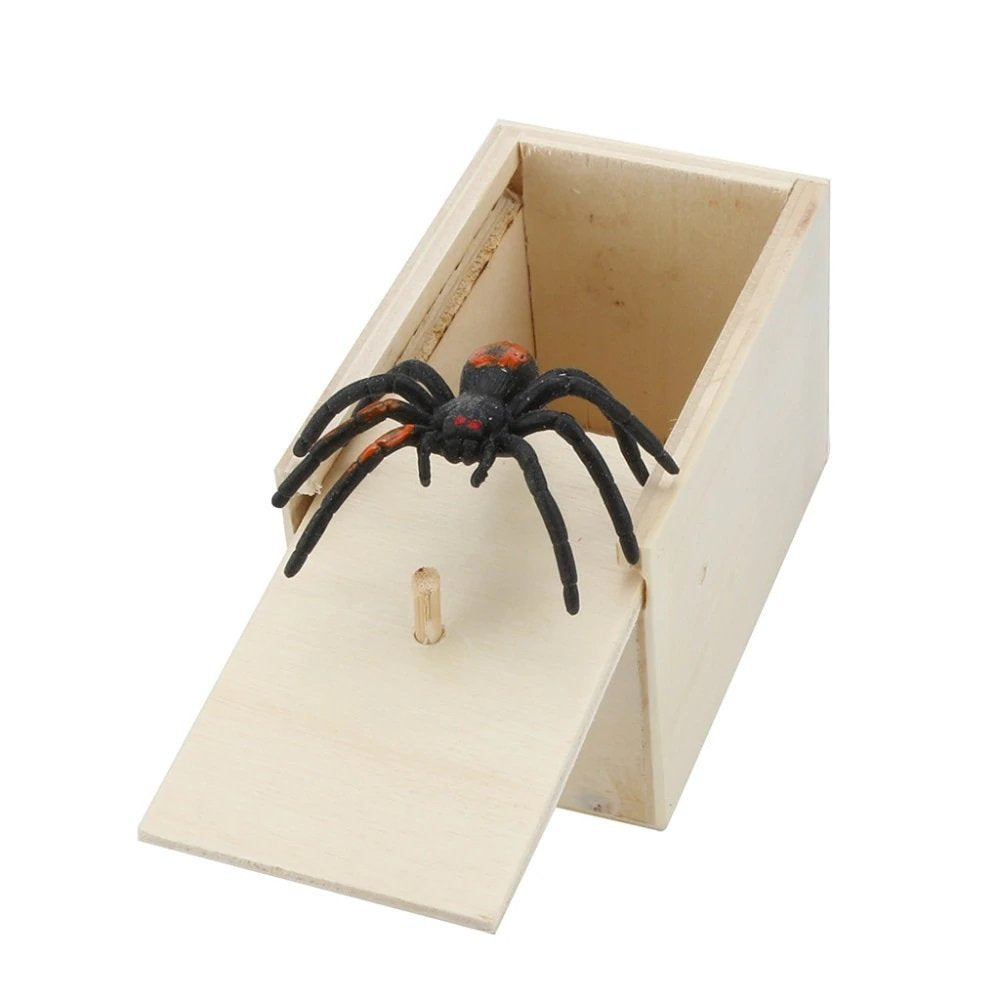 GruselSpinne in Holzbox - Lustiger Scherzartikel