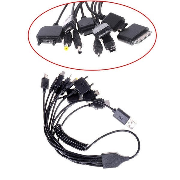 Universal 10 in 1 USB Multi Charger Einziehbares Telefonkabel für Mobiltelefone - Star Produkte