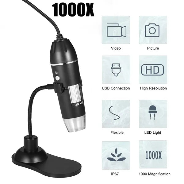 1600X Tragbares 8-LED-Lichtlupe USB-Handmikroskop