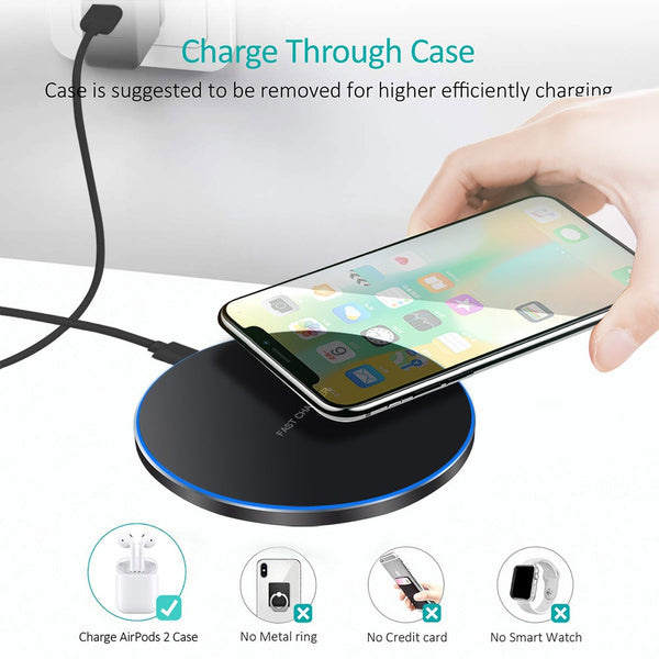 30W Fast Qi Wireless Charger Induktionsladestation