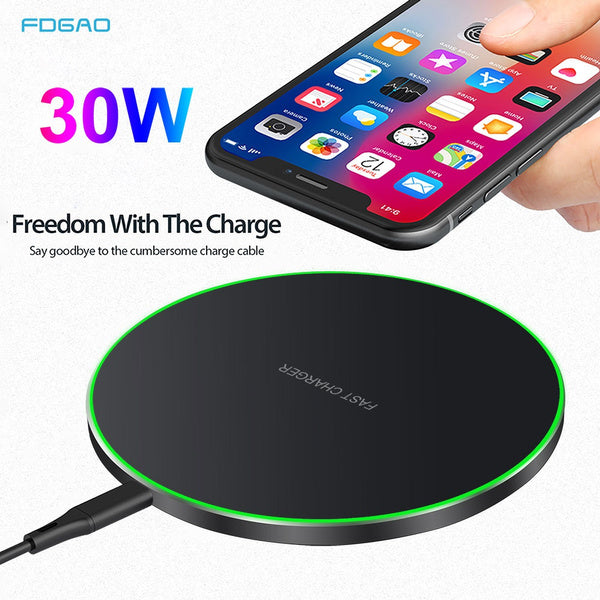 30W Fast Qi Wireless Charger Induktionsladestation