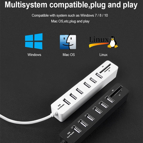 USB 3.0 Multi Hub 6x USB 3.0 & Kartenleser SD/MicroSD