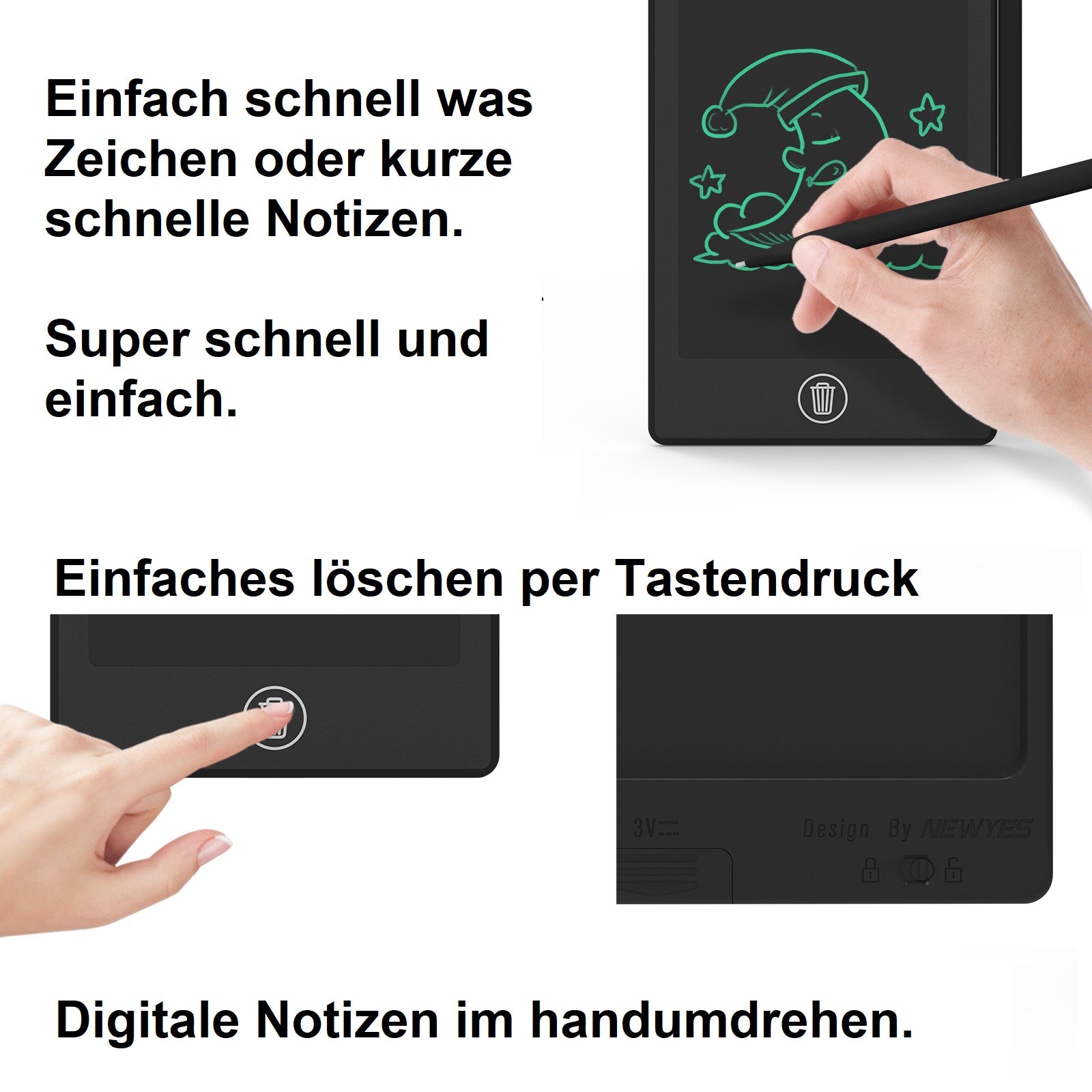 6,5" Schreibtafel Tablet - Ideal zum Mahlen oder kurze Notizen