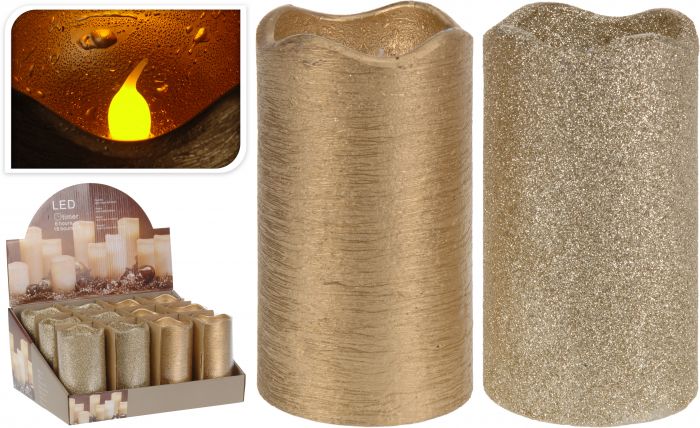 Kerze LED Timer 7x13 cm gold | #Elektroniktrade.ch#