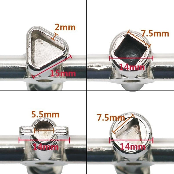 4 Wege Universal Multifunktions Schlüssel in Silber