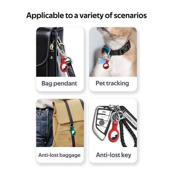 SIlikon Schutzhülle mit Anhänger für Apple Air Tag in Rot