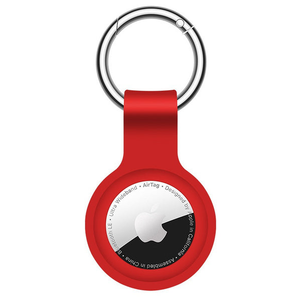 SIlikon Schutzhülle mit Anhänger für Apple Air Tag in Rot
