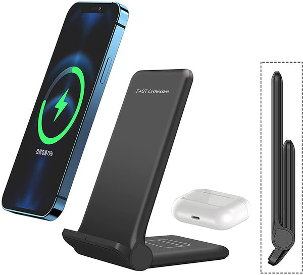 2-in-1-Qi-Wireless-Ladegerät Faltbare Schnellladestation