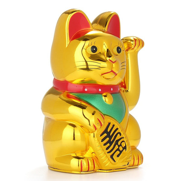Gold Feng Shui Maneki Neko Winke Katze Gross