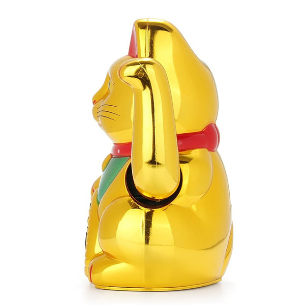 Gold Feng Shui Maneki Neko Winke Katze Gross
