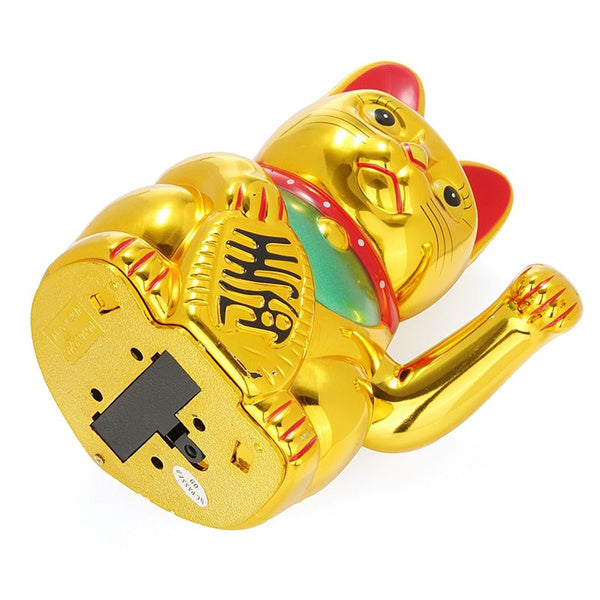 Gold Feng Shui Maneki Neko Winke Katze Gross