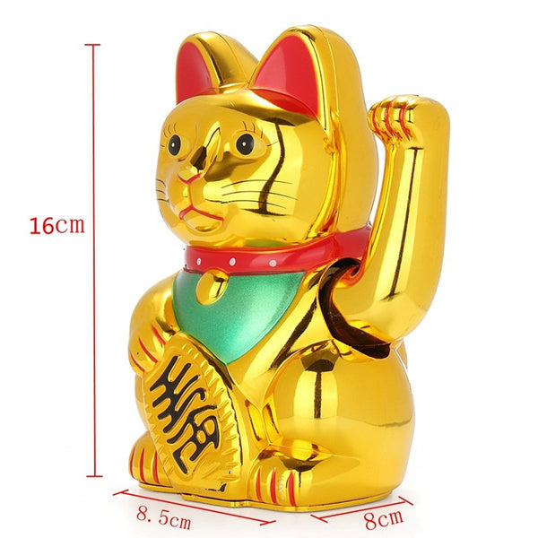 Gold Feng Shui Maneki Neko Winke Katze Gross