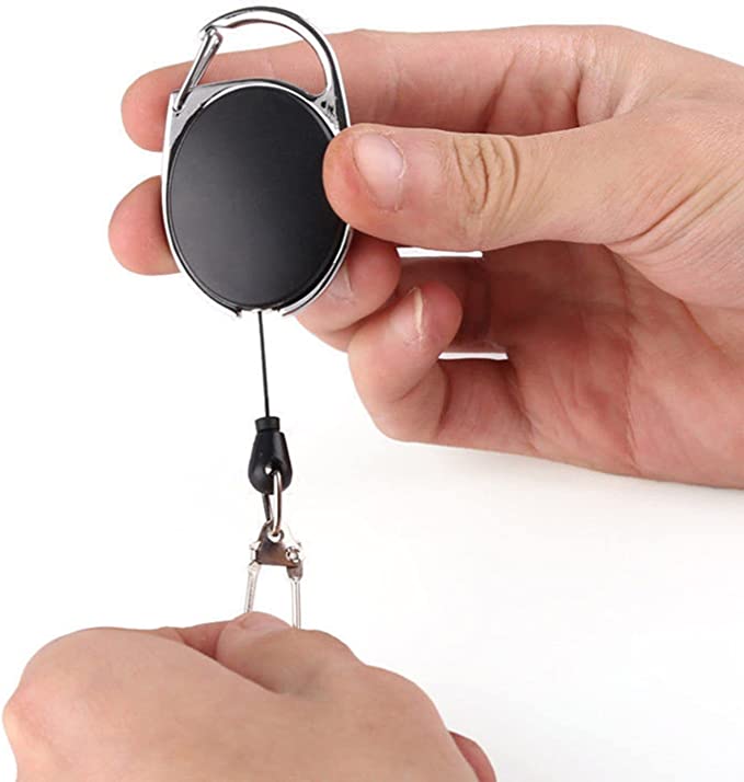 Schlüsselanhänger Ausziehbar Key mit Extra Starker Feder