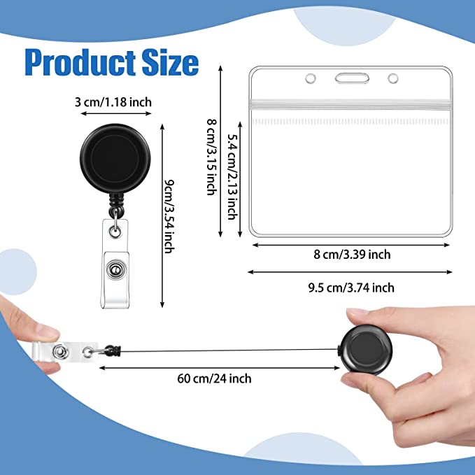 Ausziehbarer Ausweishalter mit Schlüsselring & Ausweishülle