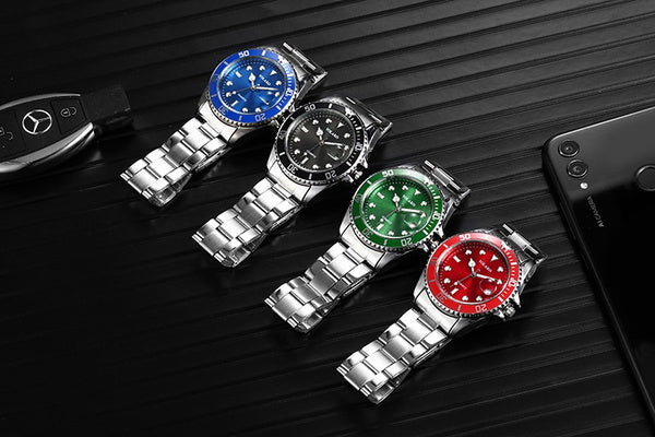 Herren-Armbanduhren im neuen Stil - Blau/Grün/Rot/Schwarz