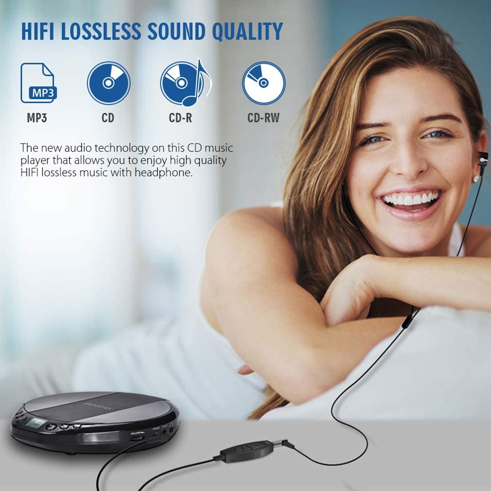 Gueray Tragbarer CD Player mit HiFi-verlustfreie Klangqualität