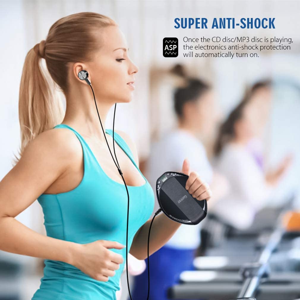 Gueray Tragbarer CD Player mit HiFi-verlustfreie Klangqualität