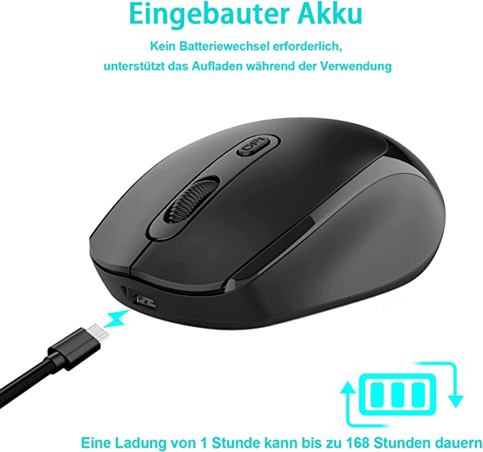 Computer Funkmaus 2,4 GHz Wireless & 5.1 Bluetooth Maus 2in1