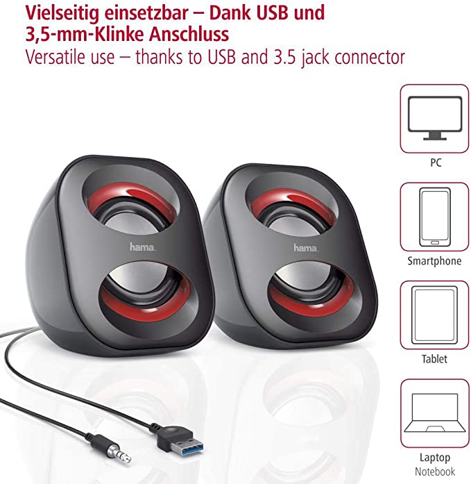 PC Lautsprecher Sonic Mobil 183 (USB 3.0, 3,5 mm Klinke, 3 W