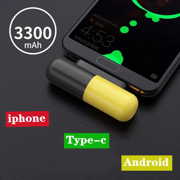 1200mAh Kapsel Mini Powerbank für iPhone Samsung Xiaomi etc...