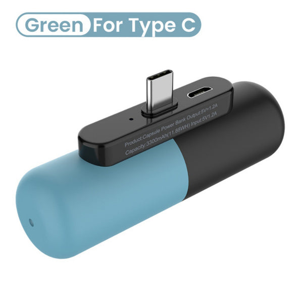 1200mAh Kapsel Mini Powerbank für iPhone Samsung Xiaomi etc...