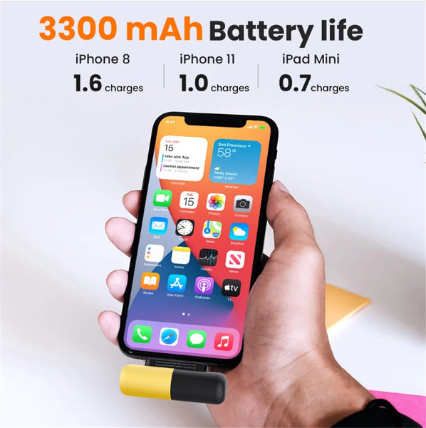 1200mAh Kapsel Mini Powerbank für iPhone Samsung Xiaomi etc...
