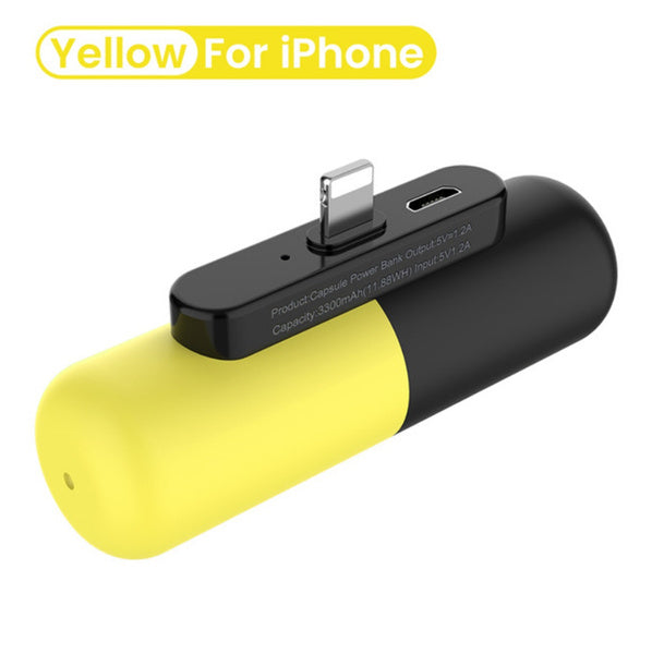1200mAh Kapsel Mini Powerbank für iPhone Samsung Xiaomi etc...